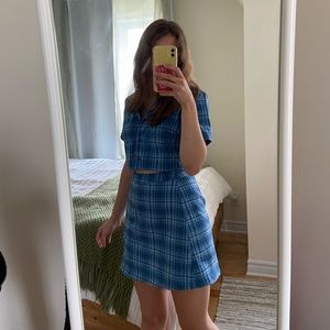 Brandy Melville blue skirt and top set